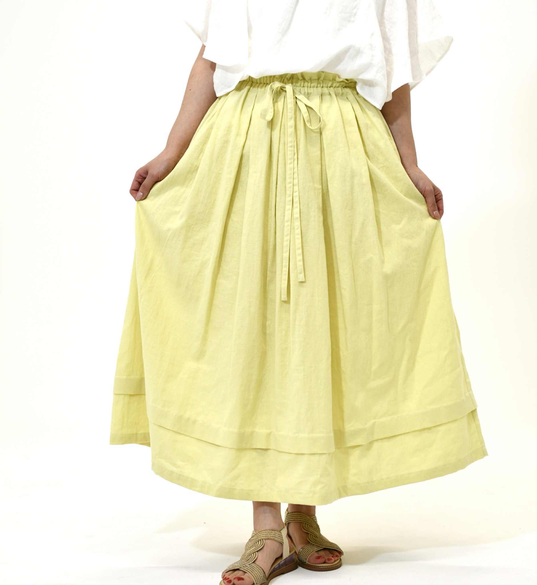 リネンコットンロングスカート(30色)