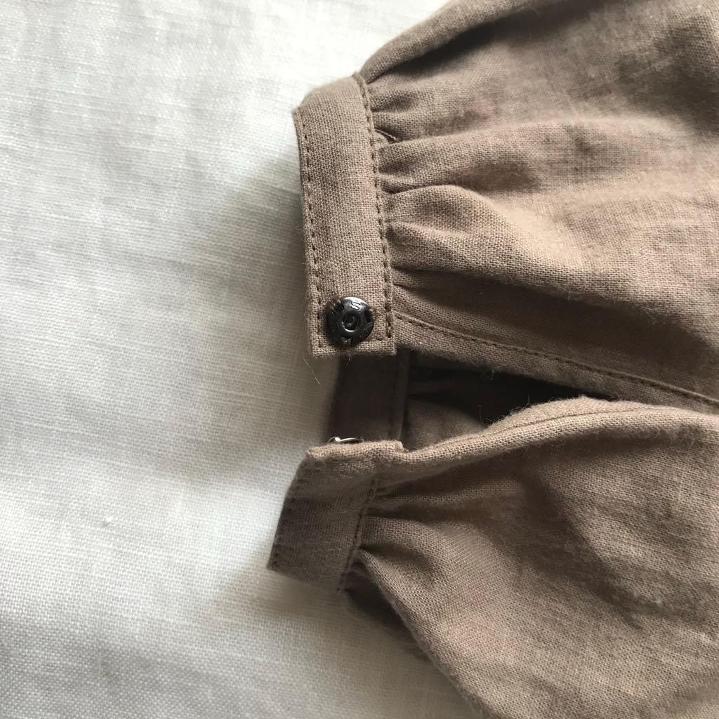 スタンドフリル襟ピンタックワンピース(選べる30色) | 12枚目